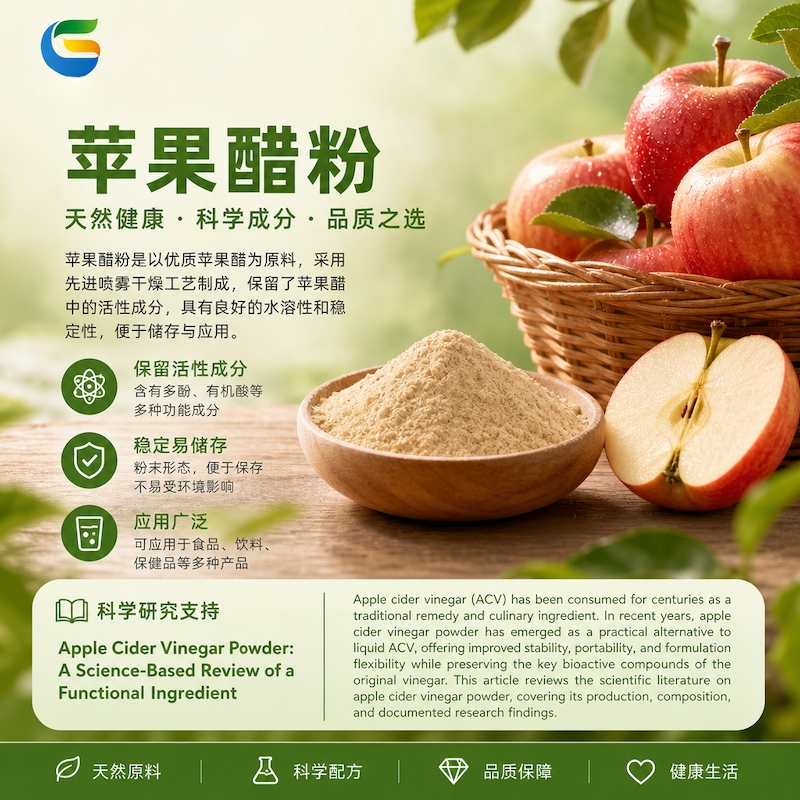 苹果醋粉 植物来源的粉末状原料 · 苹果醋的干燥形态