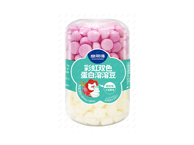 尚可诗彩虹双色蛋白溶溶豆（酸奶味+火龙果味）20g罐装